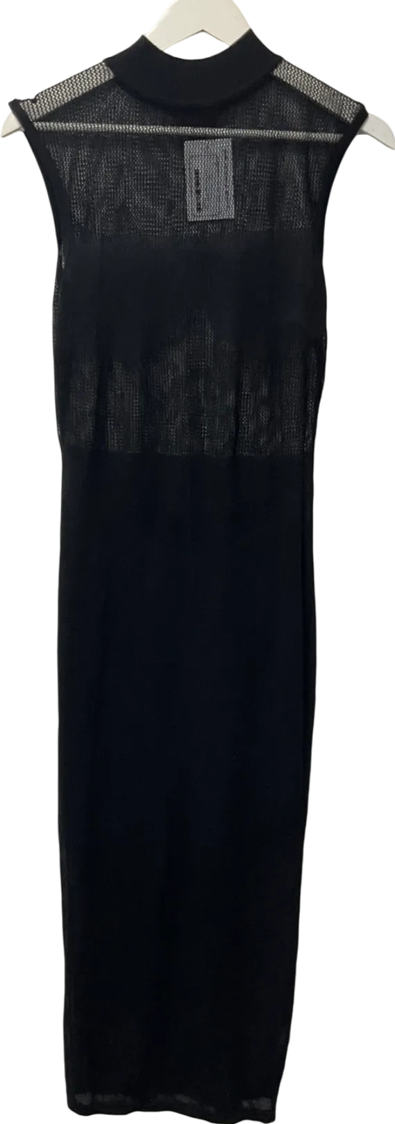 Misspap Black Beach Knit Maxi Dress UK 6