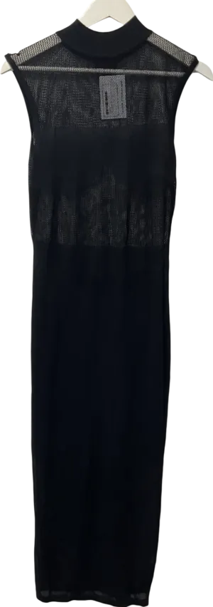 Misspap Black Beach Knit Maxi Dress UK 6