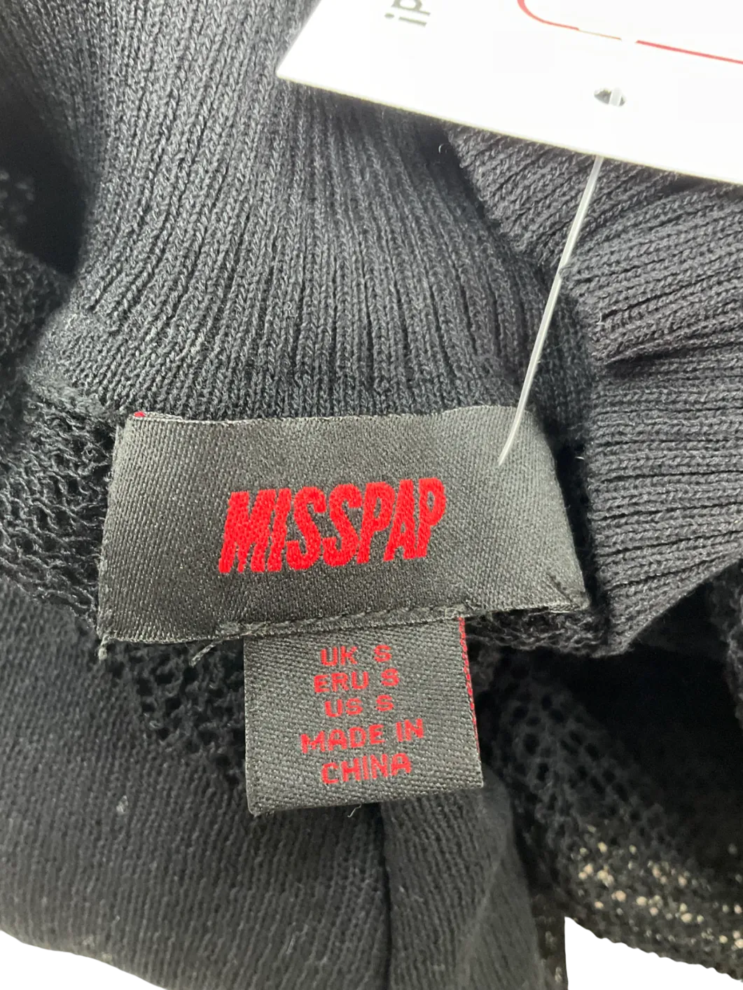 Misspap Black Beach Knit Maxi Dress UK 6
