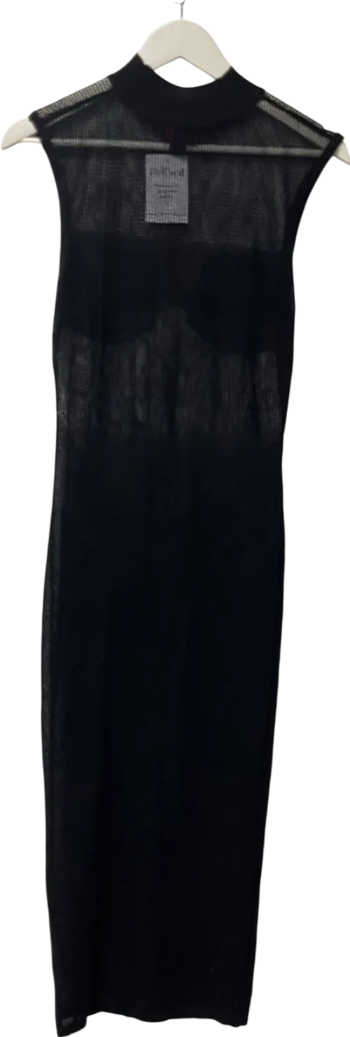 Misspap Black Beach Knit Maxi Dress UK 6