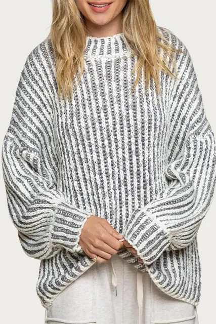 MOCK NECK KNIT SWEATER