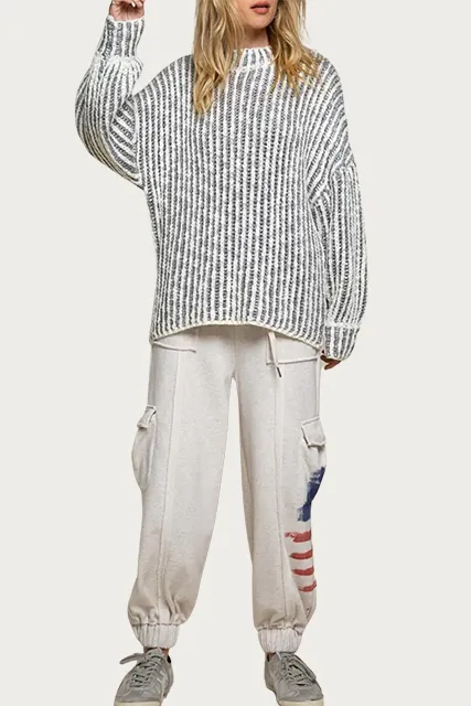 MOCK NECK KNIT SWEATER