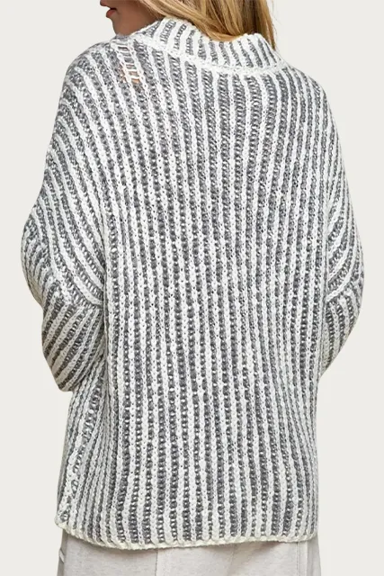 MOCK NECK KNIT SWEATER
