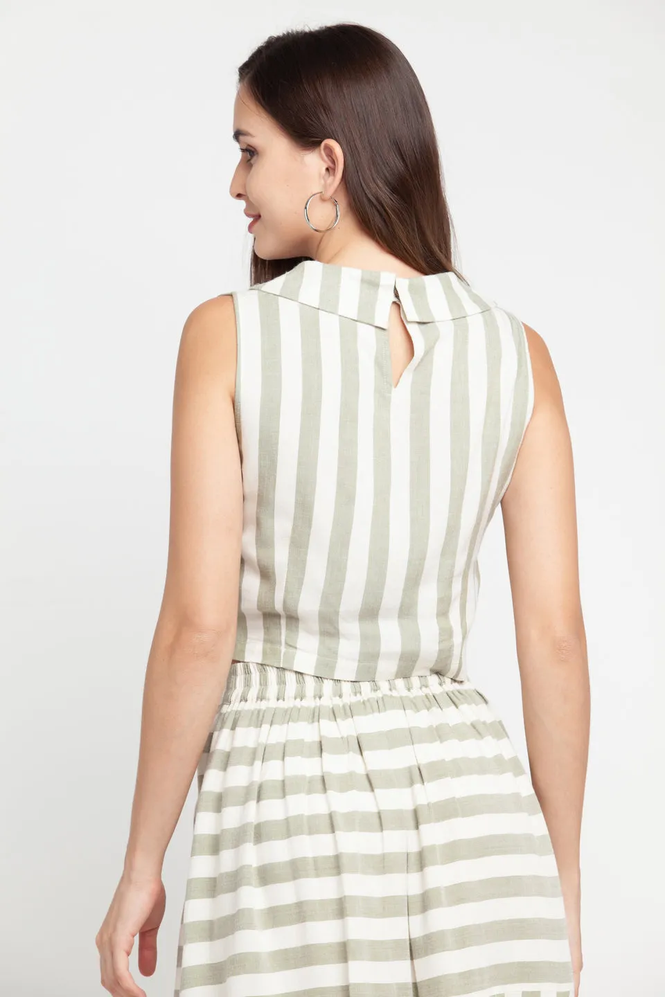 Off White Striped Top