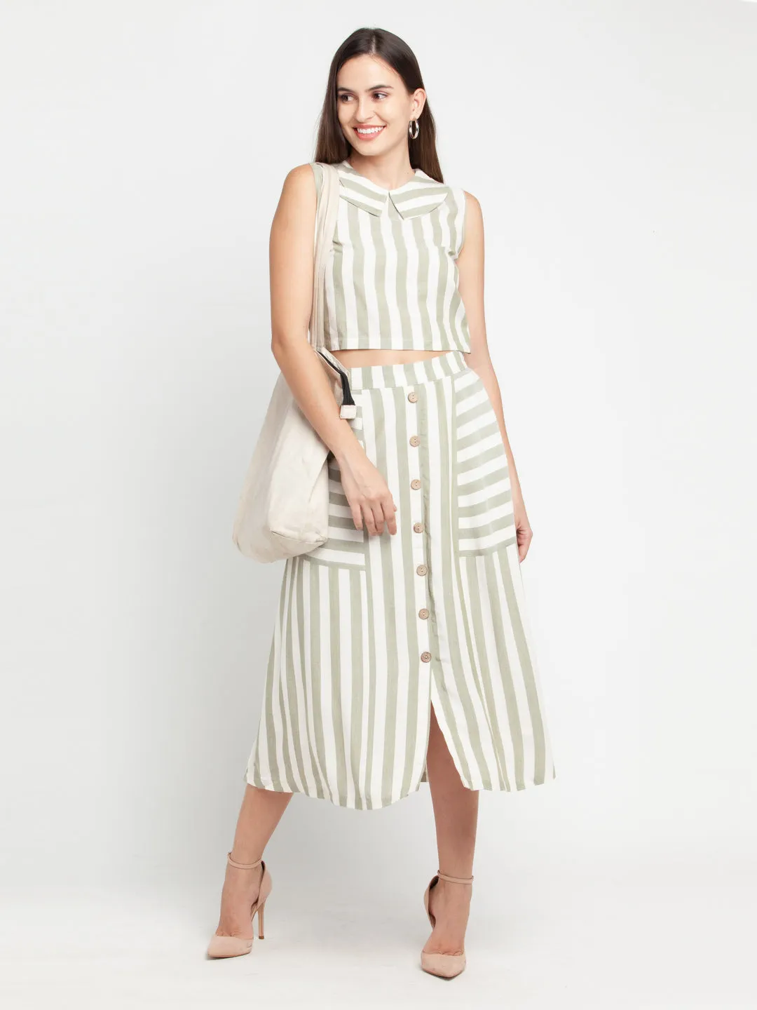 Off White Striped Top