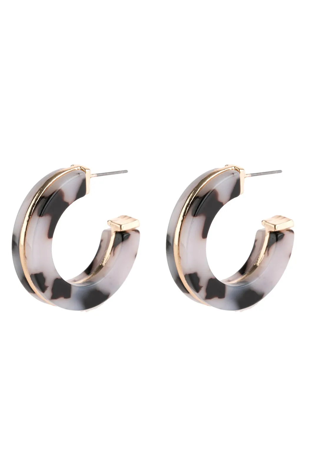 OPEN CIRCLE FACETED ACETATE EARRINGS