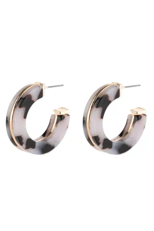 OPEN CIRCLE FACETED ACETATE EARRINGS