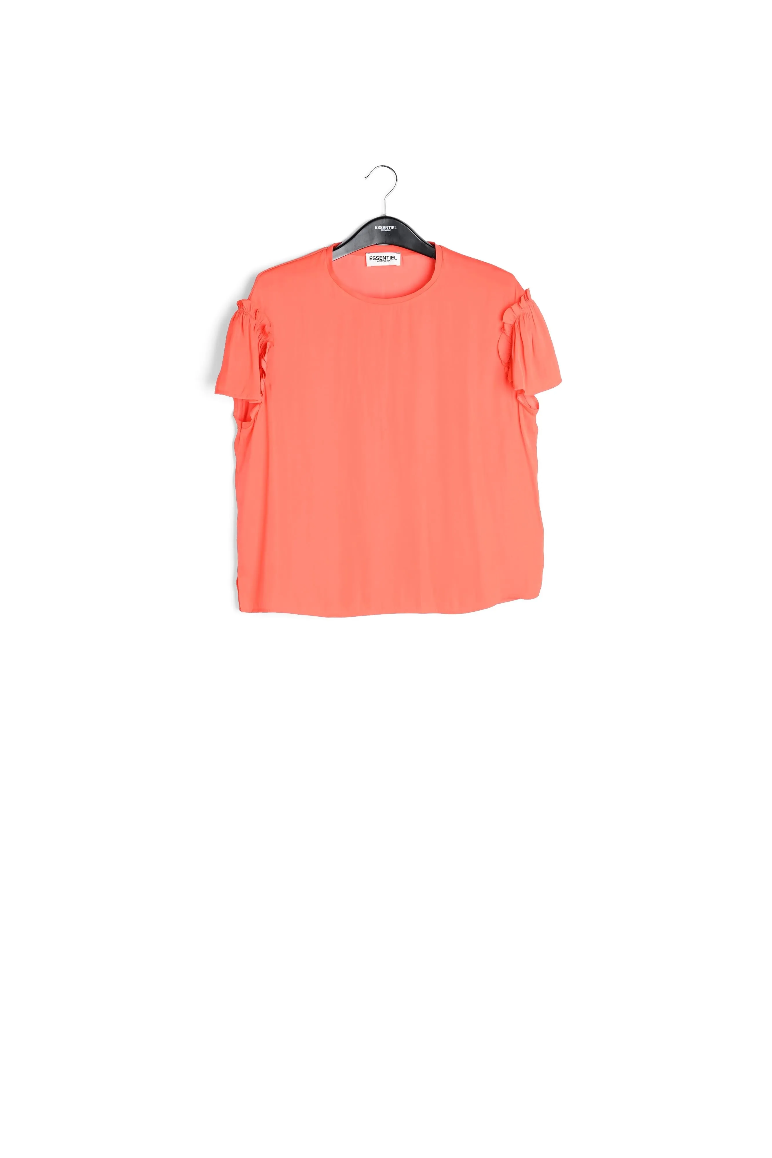 Orange ruffled short-sleeve top