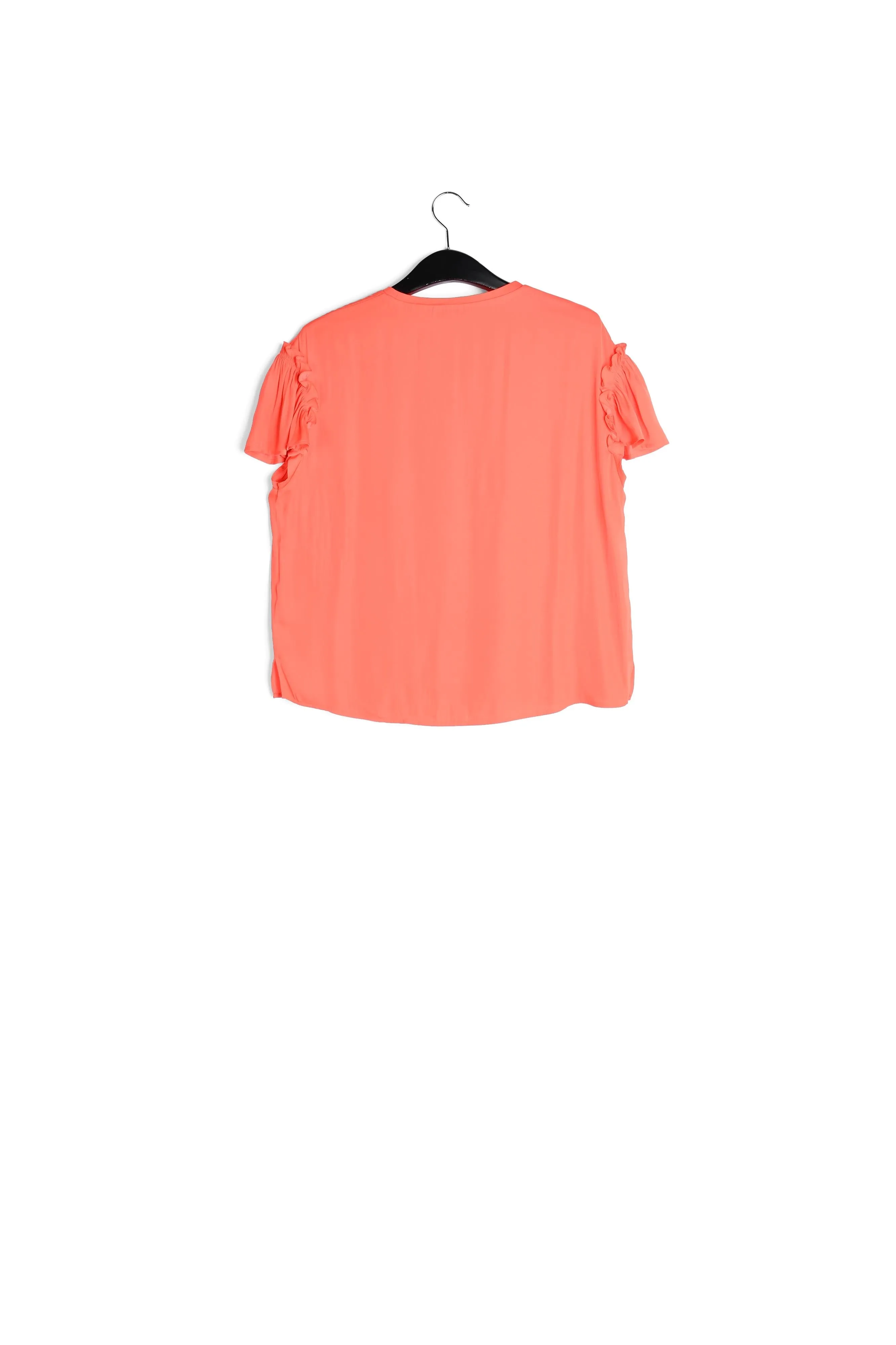 Orange ruffled short-sleeve top