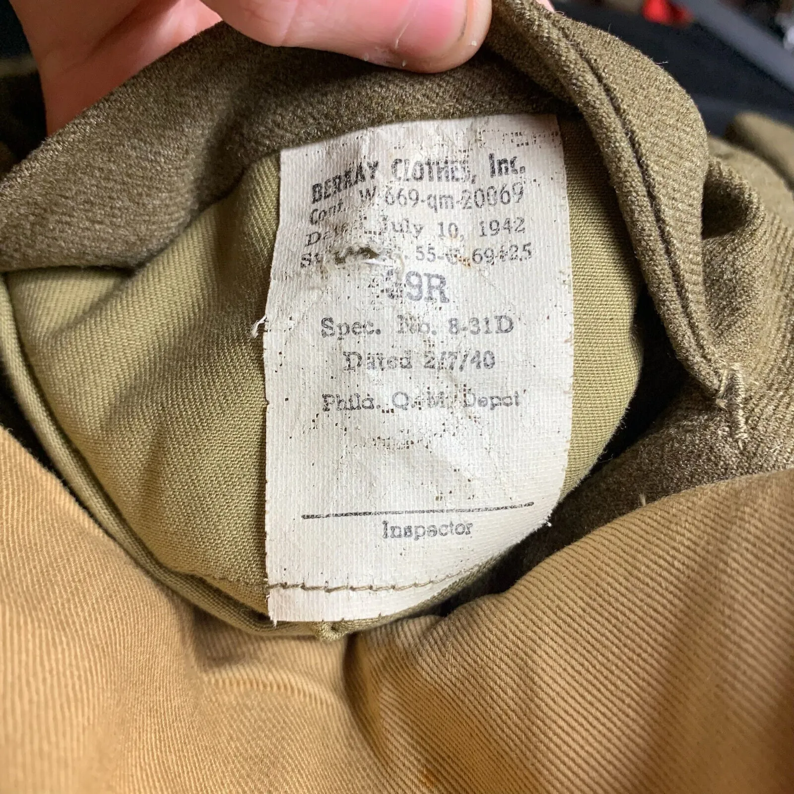 Original WW2 US Army Class A Dress Jacket 1942 - Private Ryan Prop - 38" Regular