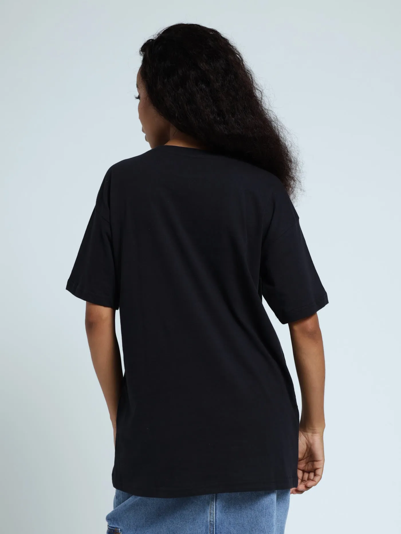 Over Sized Printed Tee - Black