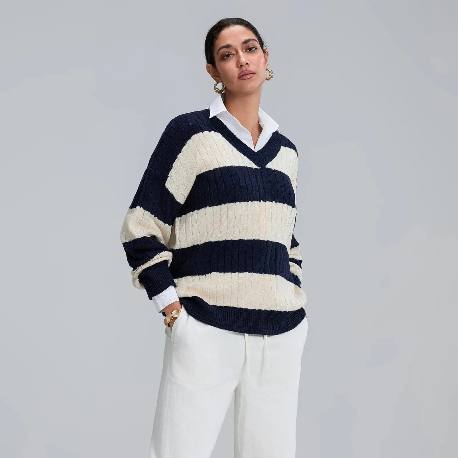 Oversized Crew Neck Pullover Sweater