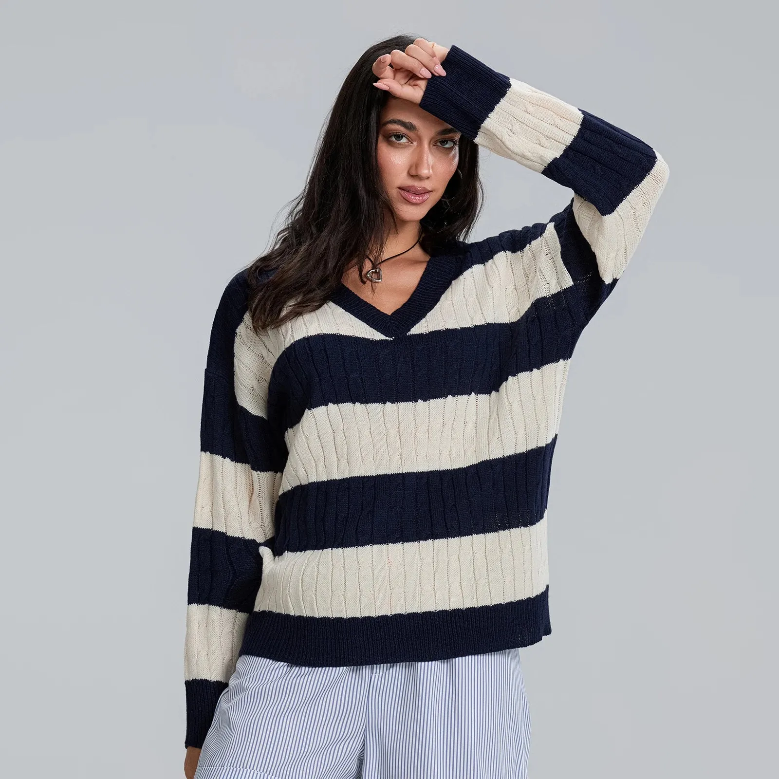Oversized Crew Neck Pullover Sweater