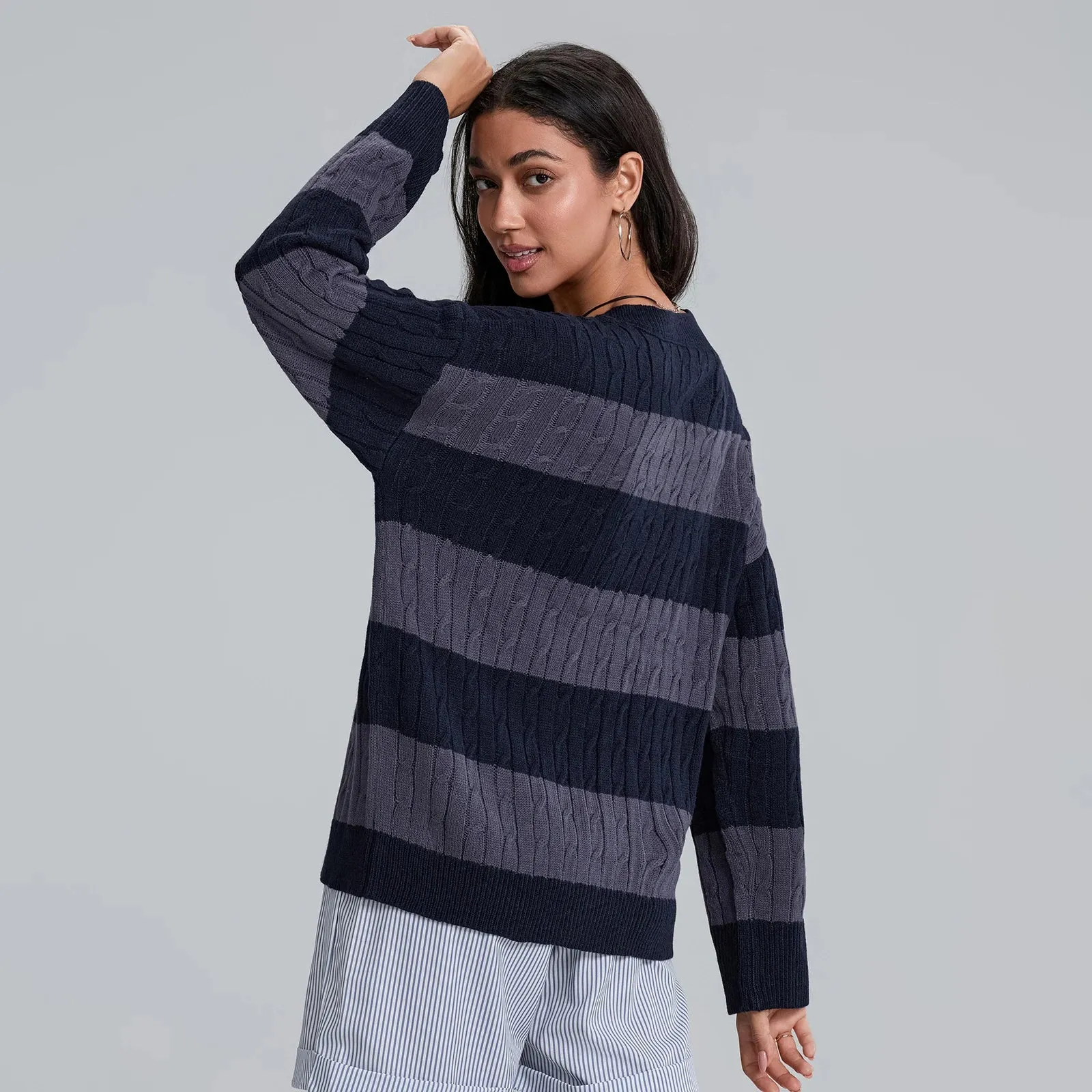 Oversized Crew Neck Pullover Sweater