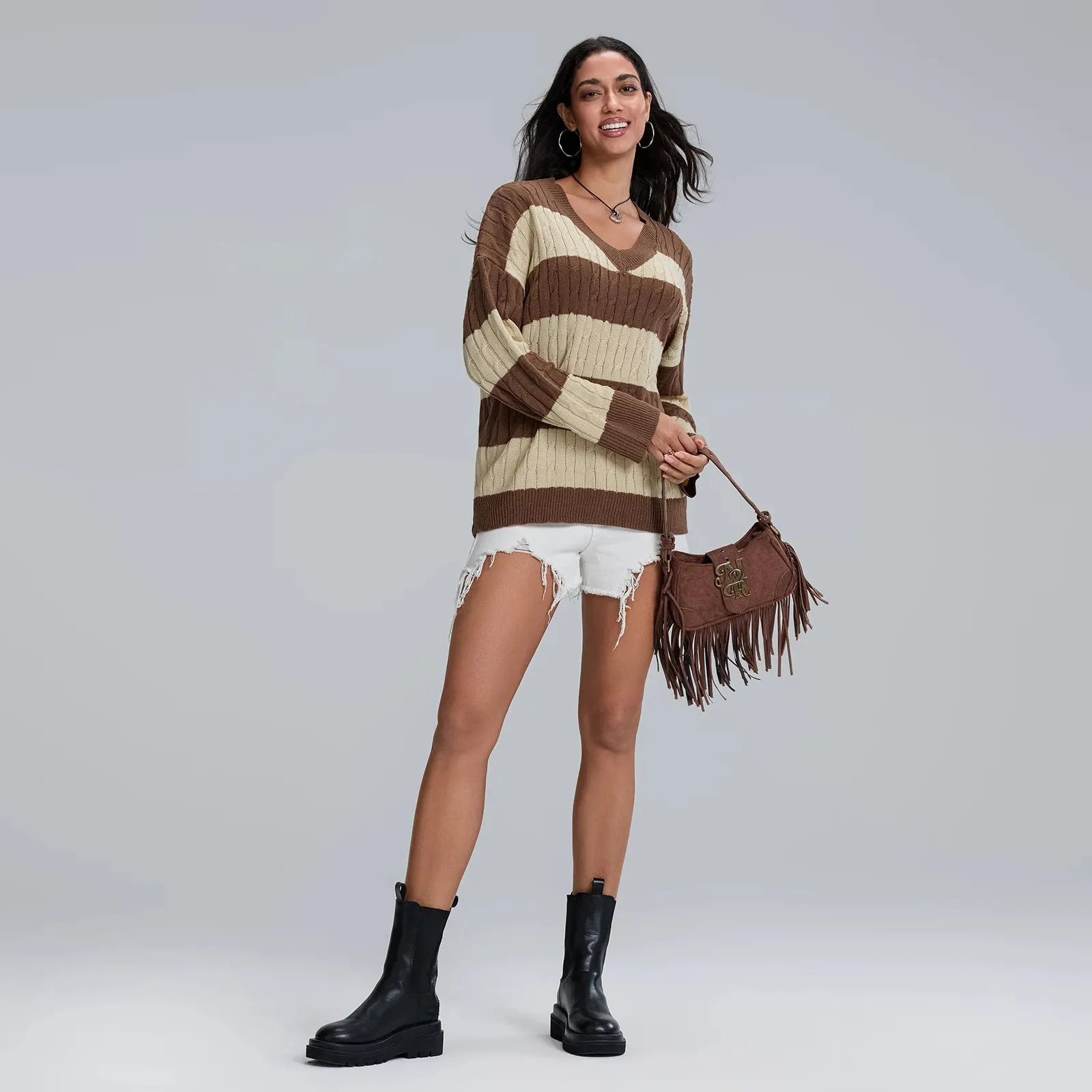 Oversized Crew Neck Pullover Sweater