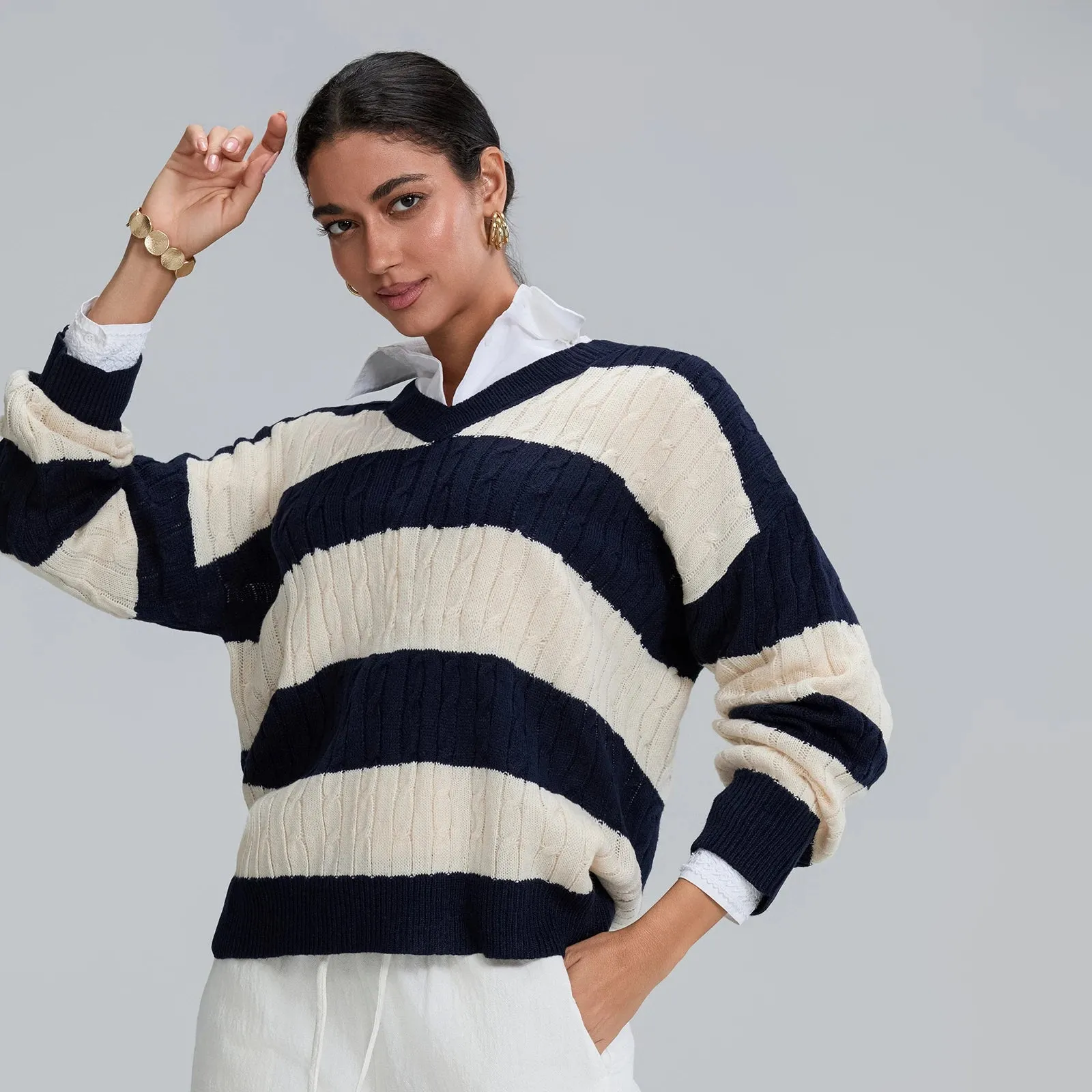 Oversized Crew Neck Pullover Sweater
