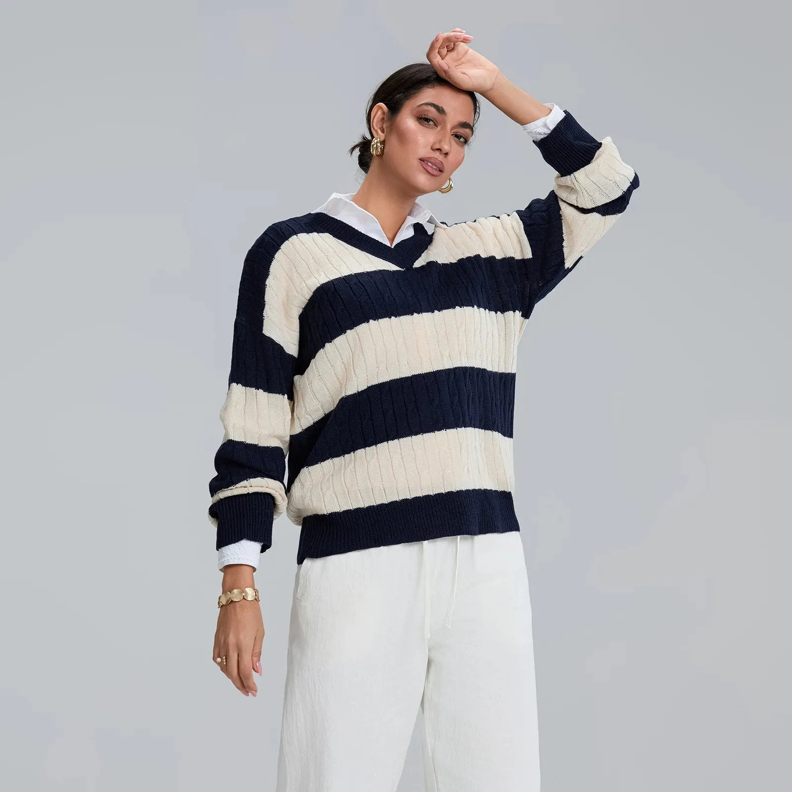 Oversized Crew Neck Pullover Sweater