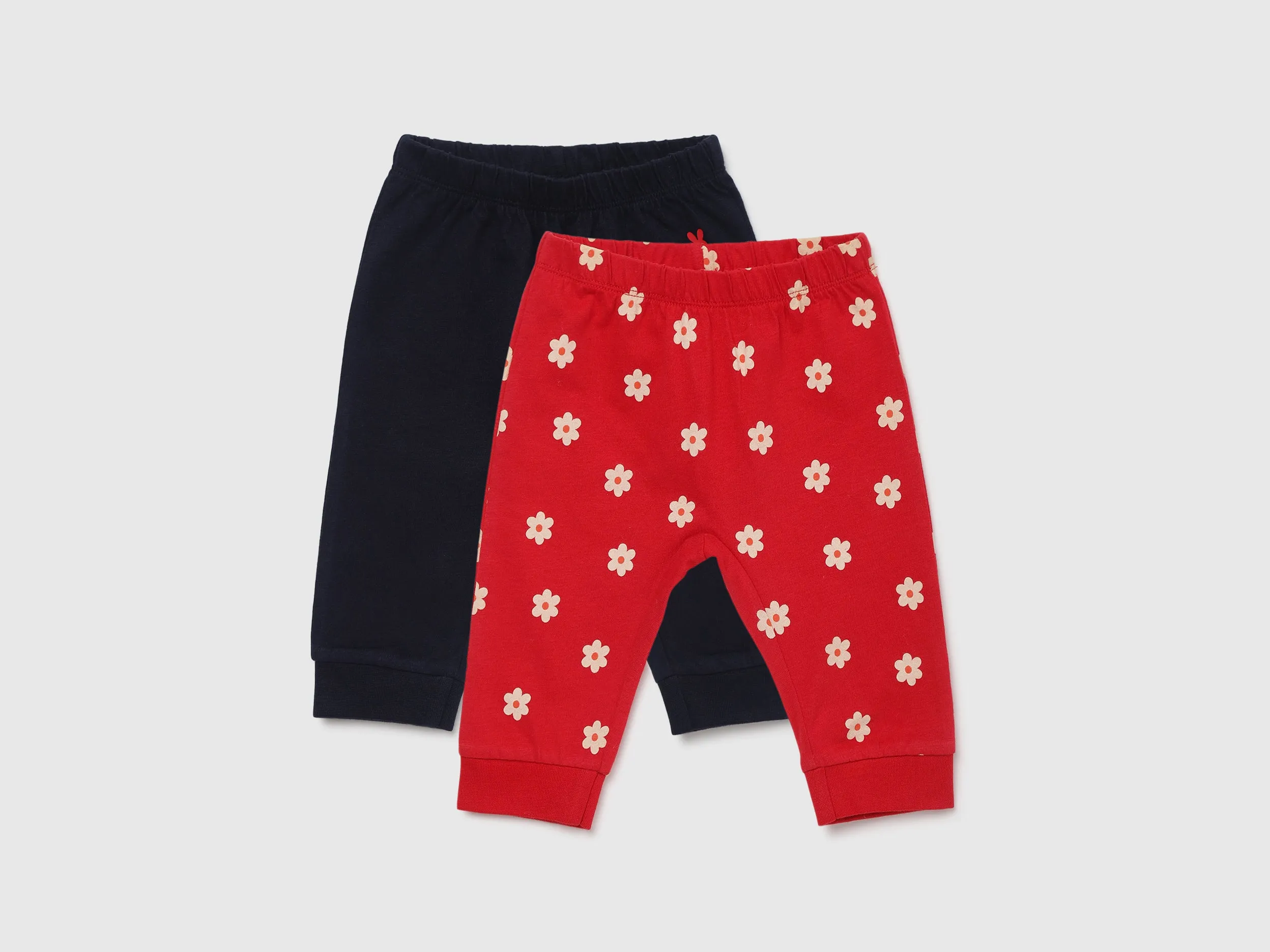Pack of 2 Printed and Solid Regular Fit Baby Joggers