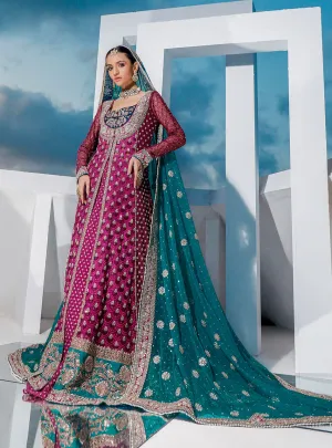 Pakistani Bridal Heavy Wear 2020 in Magenta Color #Y6058