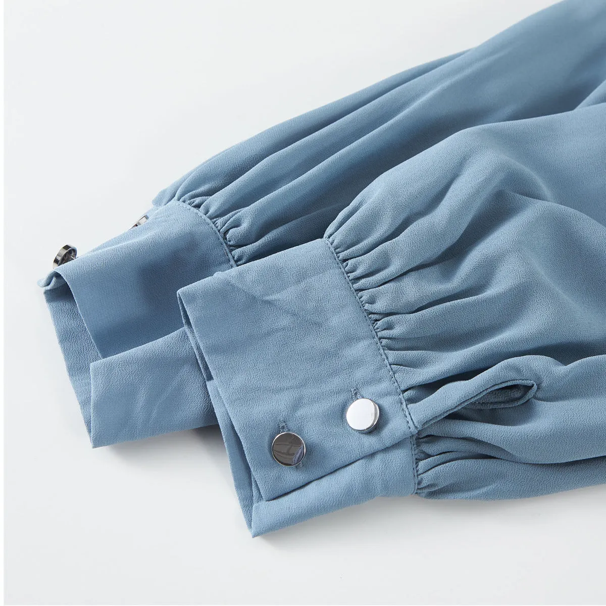 Pebble Ruffle Detail Long Sleeve Cropped Blouse