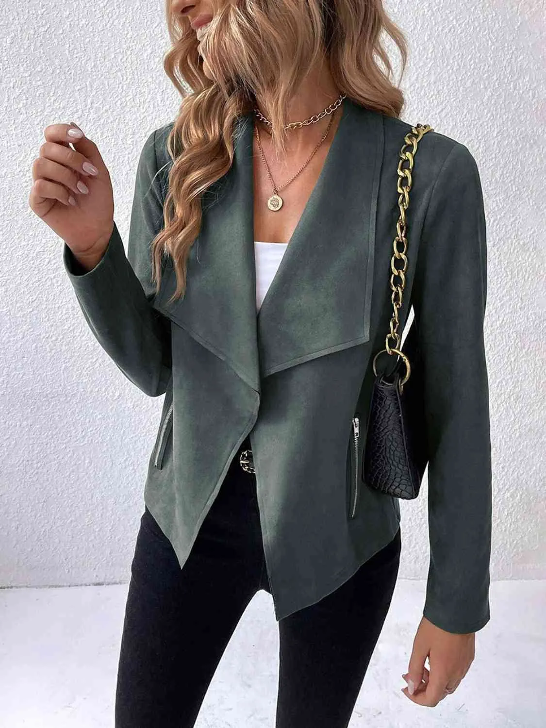 Perry Collared Neck Long Sleeve Jacket