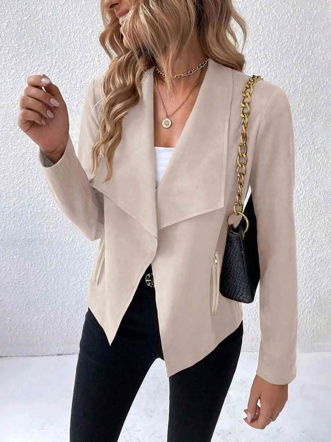 Perry Collared Neck Long Sleeve Jacket