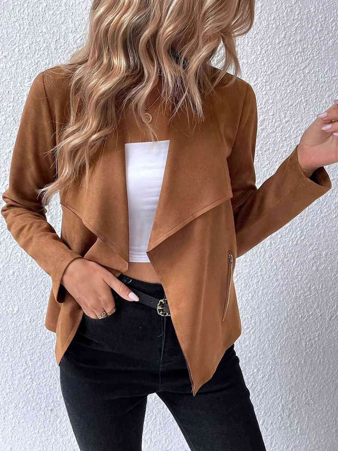 Perry Collared Neck Long Sleeve Jacket