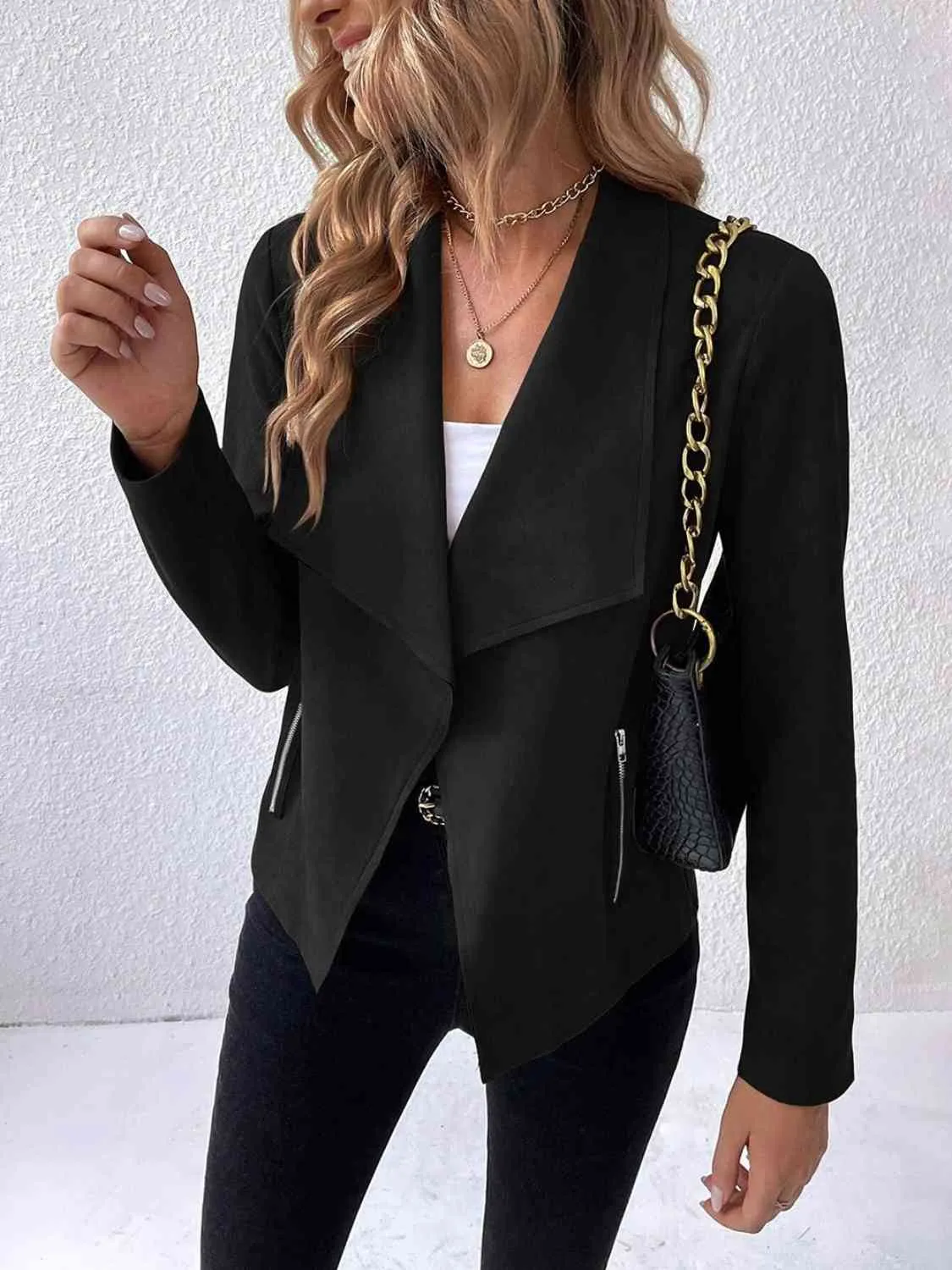 Perry Collared Neck Long Sleeve Jacket