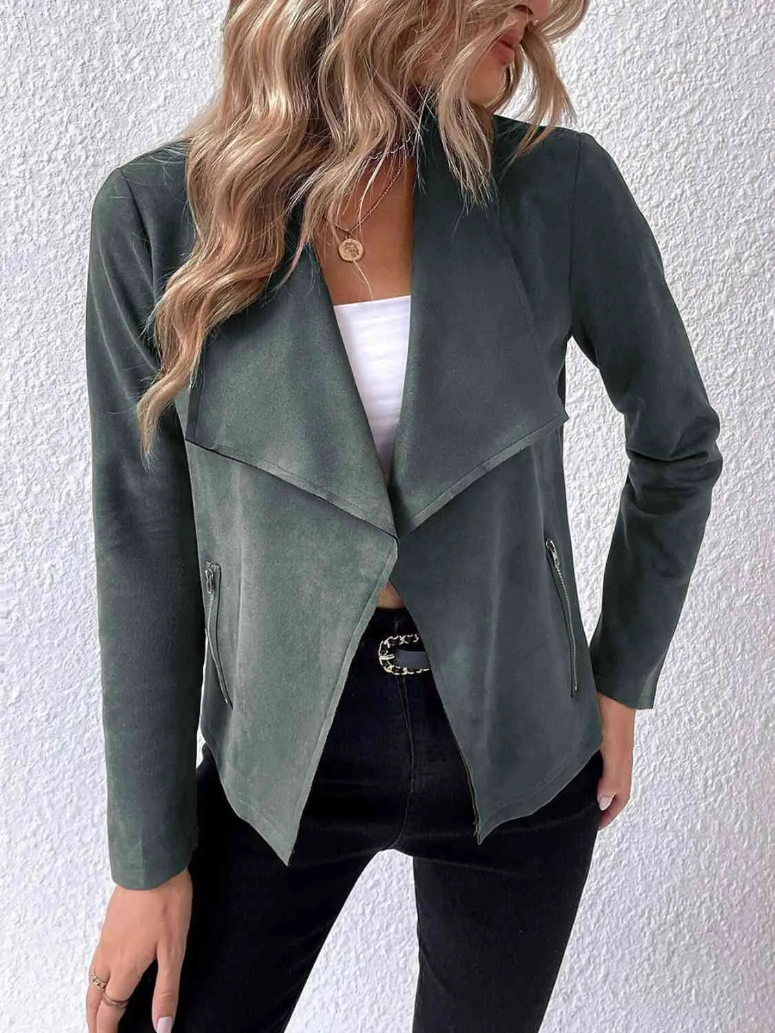 Perry Collared Neck Long Sleeve Jacket