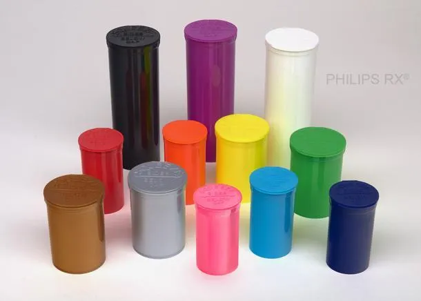 Philips RX 19 Dram Pop Top Vial - 1/8 Oz - Child Resistant - Smoke - Translucent (225 Count)