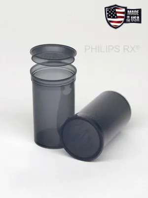 Philips RX 19 Dram Pop Top Vial - 1/8 Oz - Child Resistant - Smoke - Translucent (225 Count)