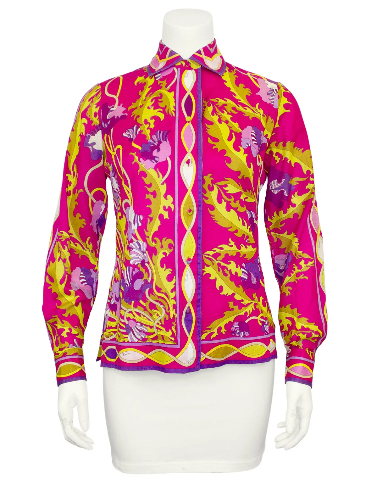 Pink Printed Cotton Shirt and Skirt Set