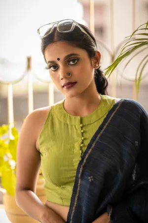 Pistachio- Handwoven Jamdani Blouse