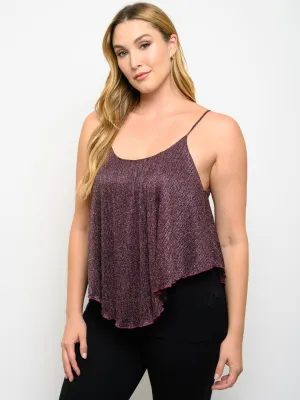 PLUS SIZE METALLIC SLEEVELESS TOP