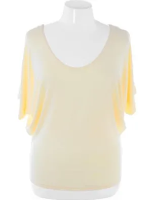 Plus Size Sexy Butterfly Sleeves Yellow Blouse