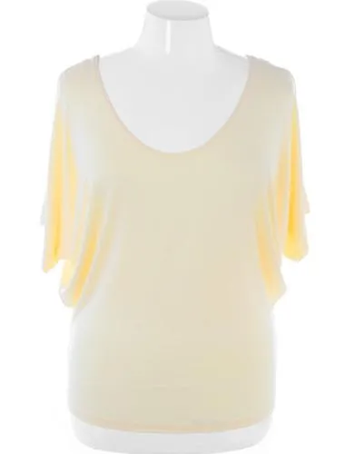 Plus Size Sexy Butterfly Sleeves Yellow Blouse