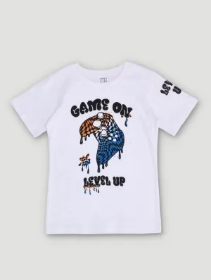 Pre-Boys Printed Tee - White
