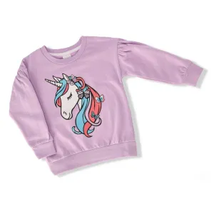 Pre-Girls Puff Sleeve Basic Pullover - Lilac