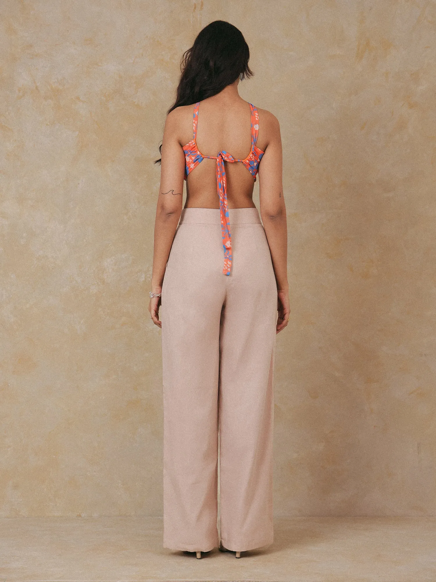 Printed Back Tie Up Top