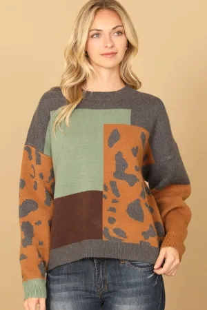 PRINTED KNIT SWEATER