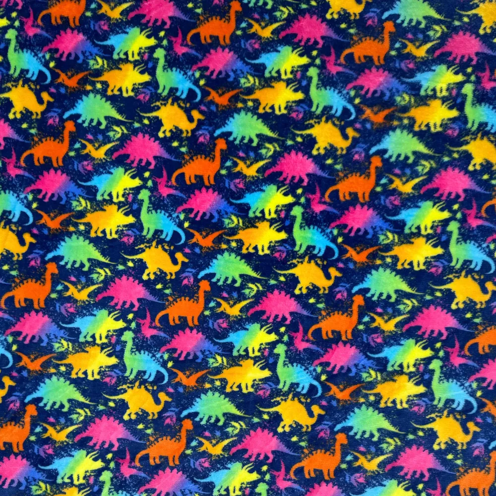 Printed Mongolian Fleece Lumo Dinosaur