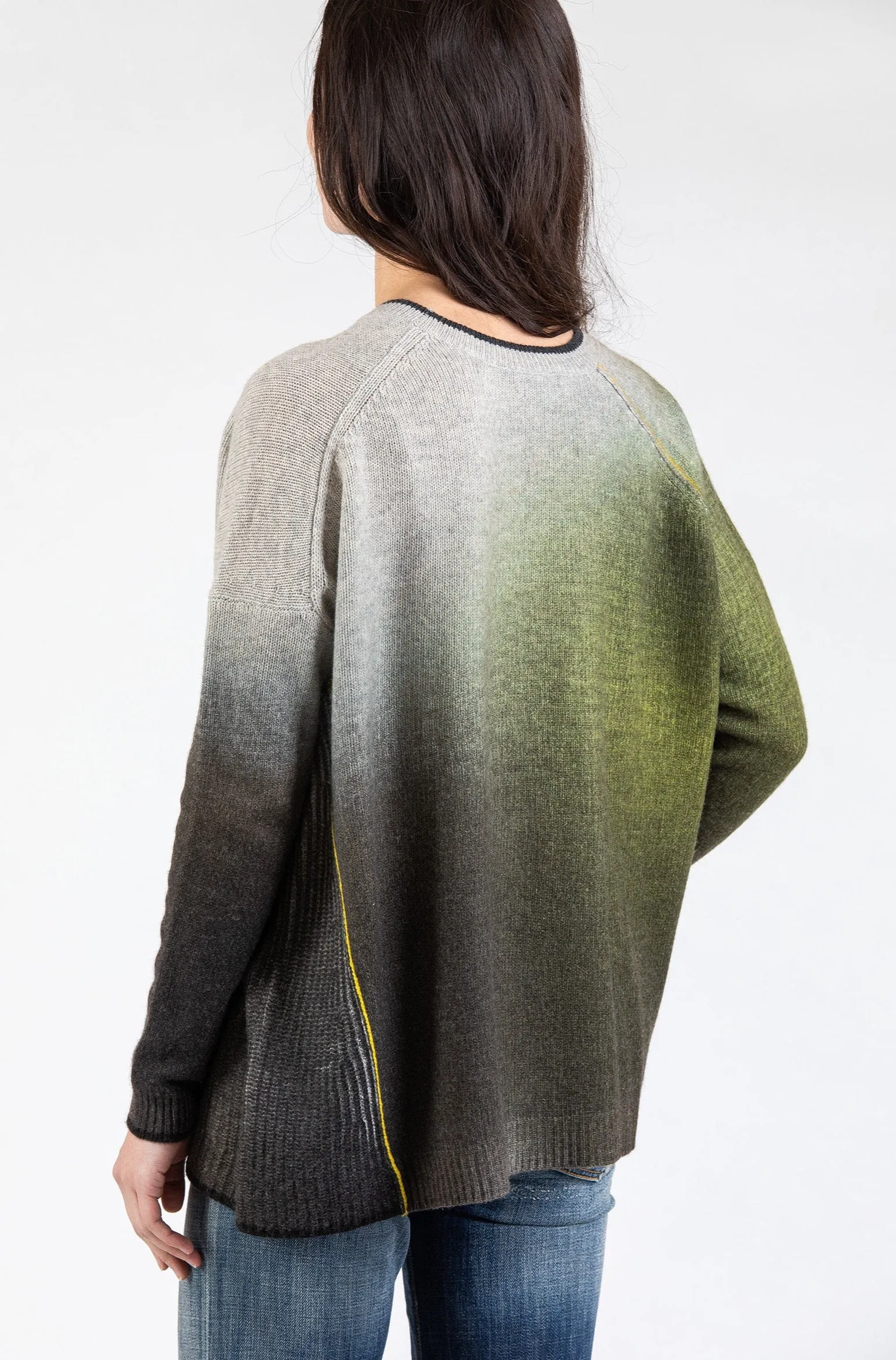 Printed Panel Crew, Moss/Charcoal
