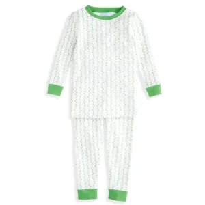 Printed Pima Jammies -- Green Heartstrings