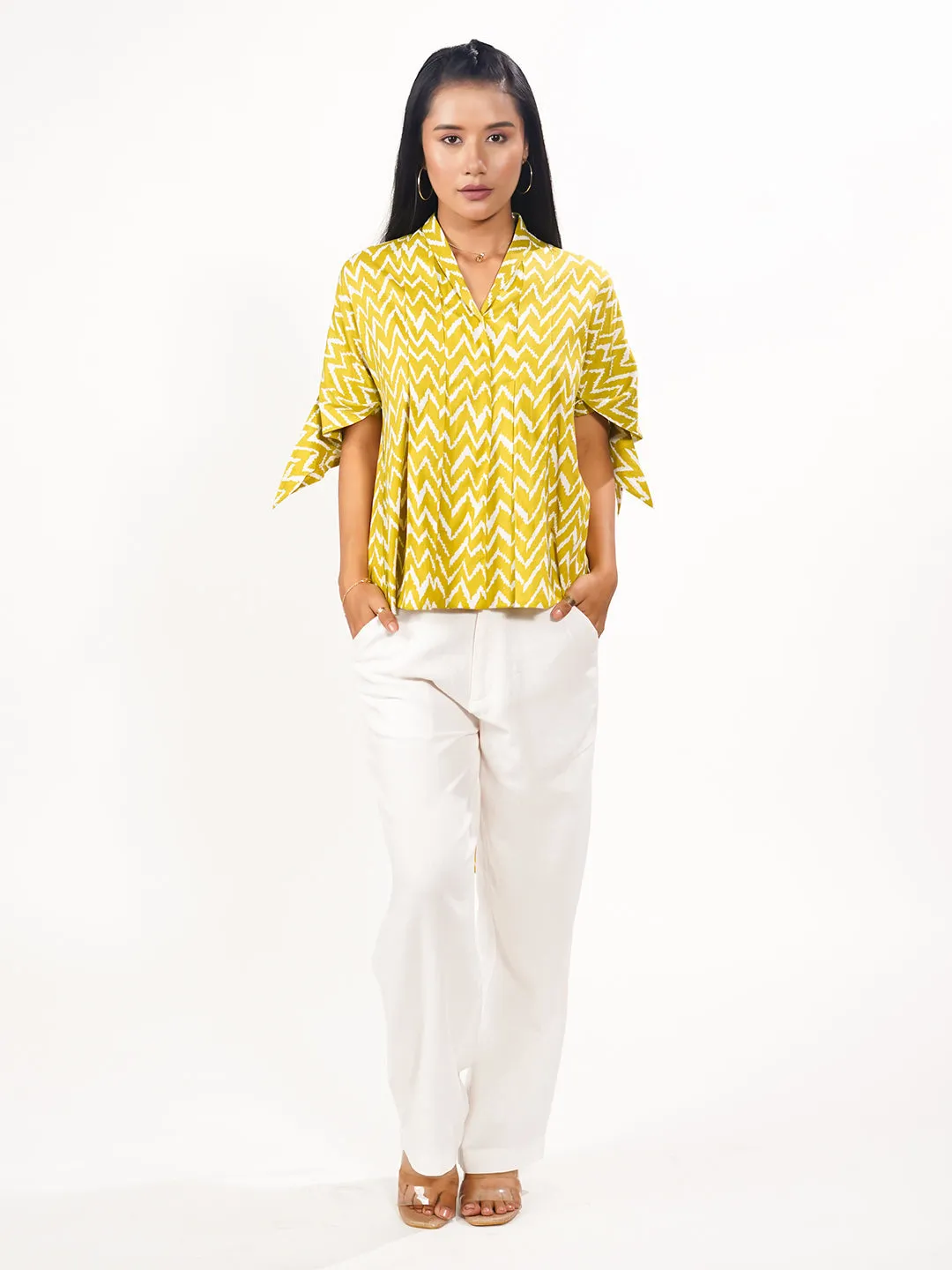 Printed V-Neck Top