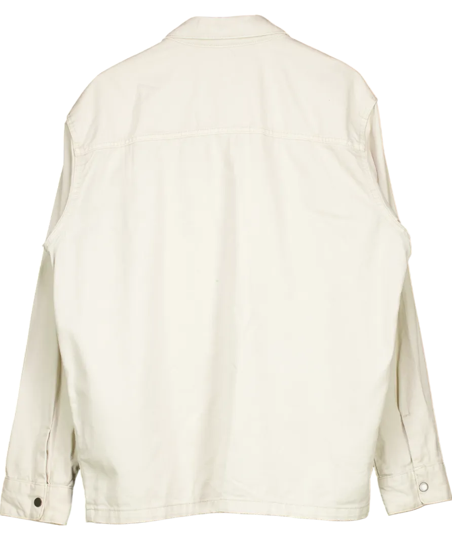 Pull&Bear Beige Collared Denim Jacket UK 12