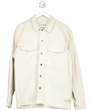Pull&Bear Beige Collared Denim Jacket UK 12