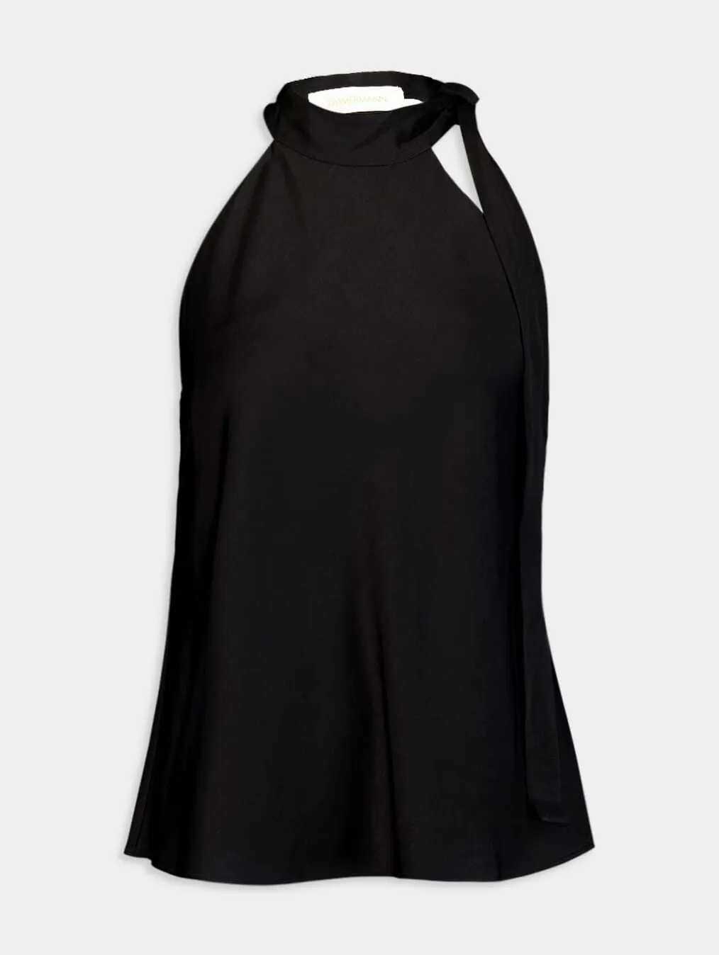 Pussy-Bow Sleeveless Blouse