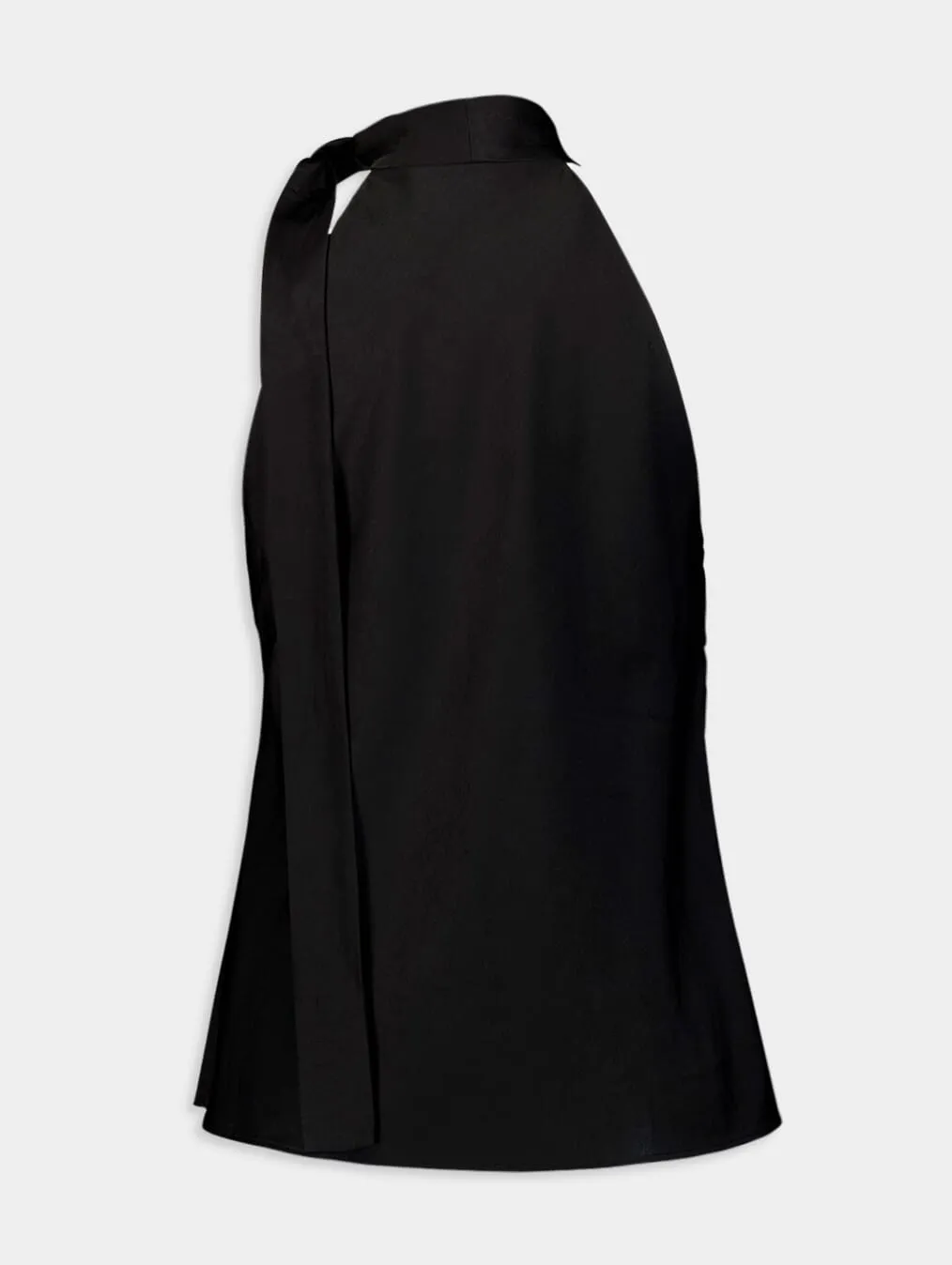 Pussy-Bow Sleeveless Blouse