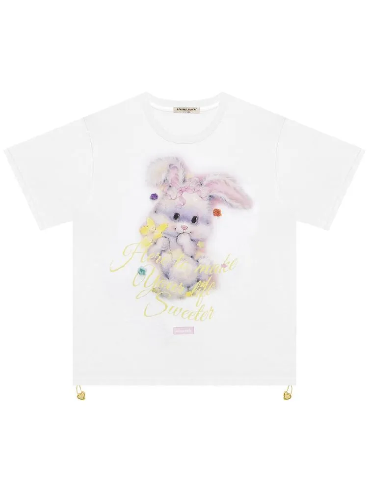 Rabbit Print Loose Tops【s0000012244】