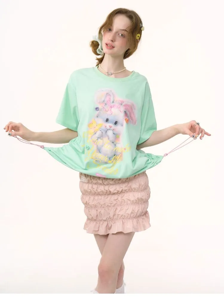 Rabbit Print Loose Tops【s0000012244】